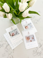 Load image into Gallery viewer, Blue Rattle Birth Announcement