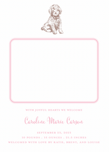 Load image into Gallery viewer, Pink Puppy Birth Announcement