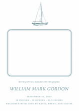 Load image into Gallery viewer, Sailboat Birth Announcement