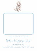 Load image into Gallery viewer, Blue Puppy Birth Announcement