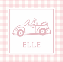 Load image into Gallery viewer, Bitty Green-Pink Bunny in Buggy Luggage Tag