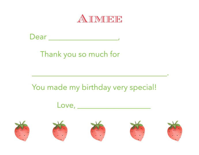 Easy Breezy Strawberry Thank You Notes