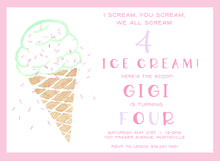 Load image into Gallery viewer, Sweet Scoops Ice cream Birthday Invitation- Pink