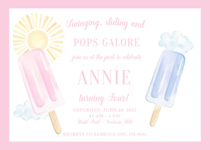 Popsicle Invitations Pink