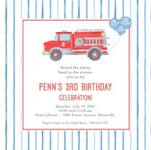 Load image into Gallery viewer, Fire Truck Birthday Invitations II