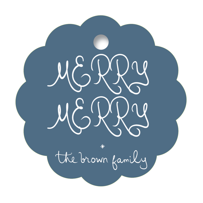 Scalloped Merry Merry Navy