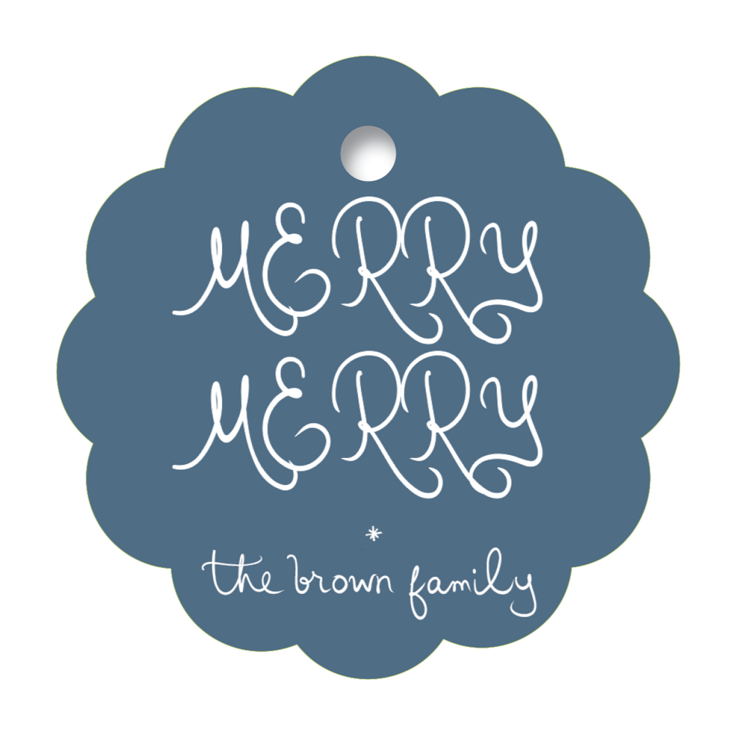 Scalloped Merry Merry Navy