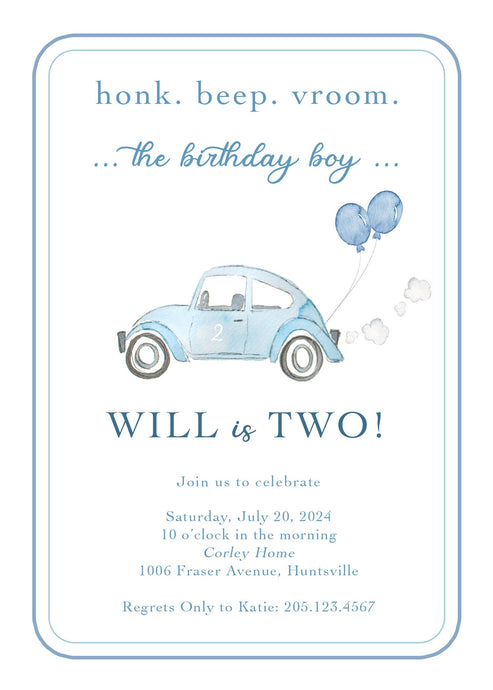 Honk, Beep, Car Invitation