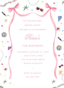 Taylor Swift Inspired Invitations II