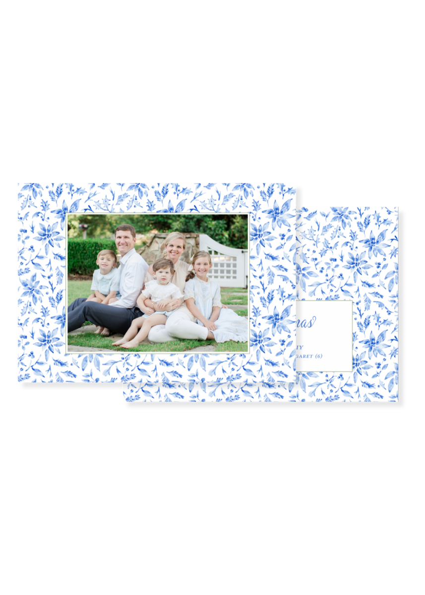 Blue and White Christmas Horizontal Katie Corley Art