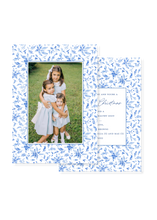 Load image into Gallery viewer, Scalloped Blue and White Christmas Vertical