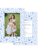 Load image into Gallery viewer, Scalloped Blue and White Christmas Vertical