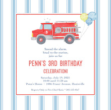 Load image into Gallery viewer, Fire Truck Birthday Invitations II