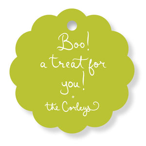 SCALLOPED Boo Tag Chartreuse