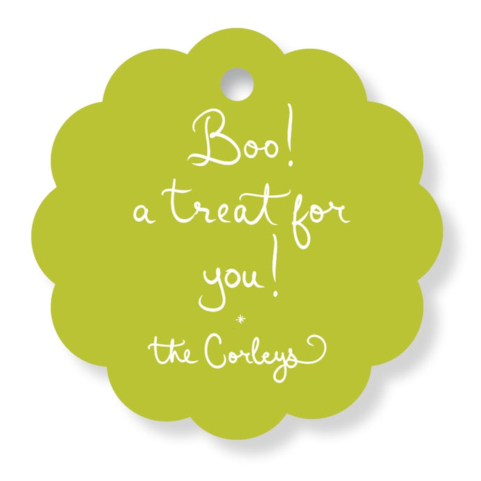 SCALLOPED Boo Tag Chartreuse