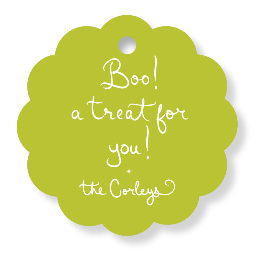 SCALLOPED Boo Tag Chartreuse