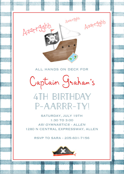 Pirate Birthday Invitations
