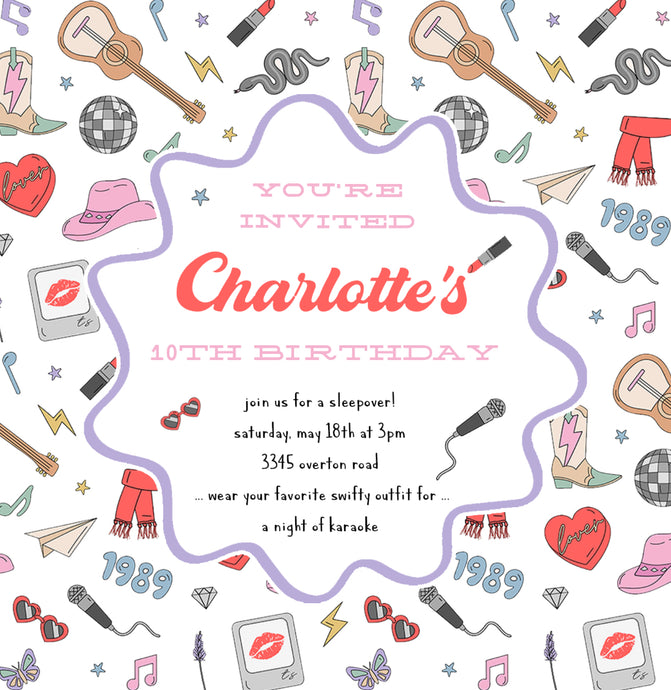 Taylor Swift Inspired Invitations