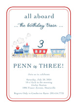 Load image into Gallery viewer, Train Birthday Invitations II