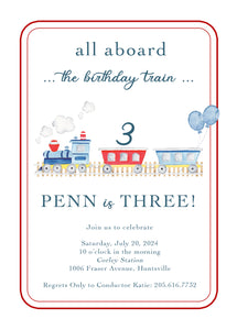 Train Birthday Invitations II