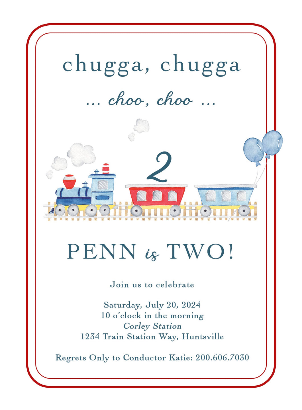 Train Birthday Invitations II