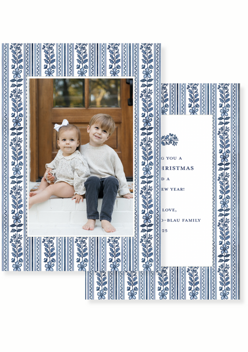 Navy Trellis Scroll