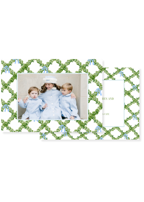 Pine Trellis Blue Horizontal