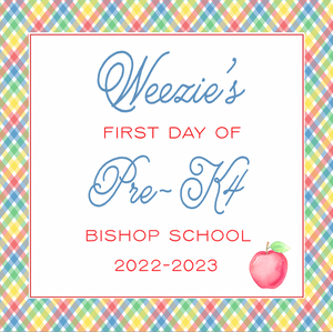 Back to School Sign-Primary Gingham (square)