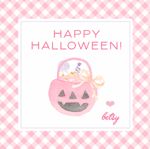 Pink Candy Bucket Halloween Tag