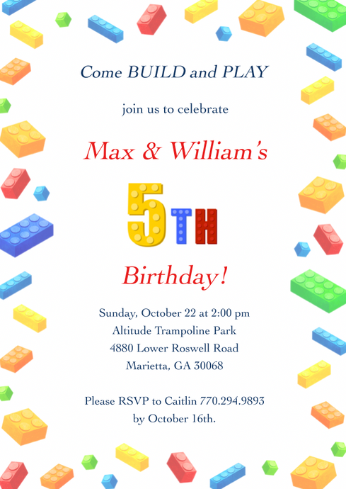 Lego Invitations