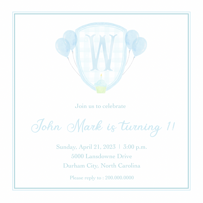 Classic Boy Crest Invitation