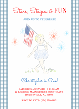 Load image into Gallery viewer, Patriotic Boy Invitations-Gingham