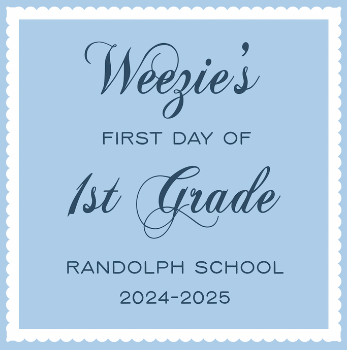 Uniform Back to School Sign- Light Blue + Navy