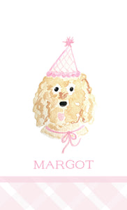 Puppy Dog Gift Tag Pink