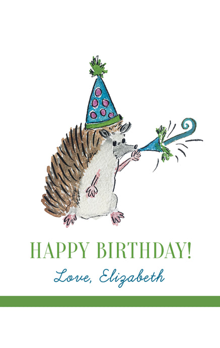 Party Animal Gift Tag-Hedgehog