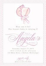 Load image into Gallery viewer, Bonnet Baby, Little Lady Birthday Invitations