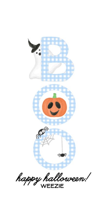 Boo Blue Gingham