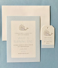 Load image into Gallery viewer, Little Whale Birthday Invitations