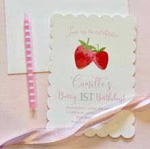 Load image into Gallery viewer, Berry First Birthday Invitations