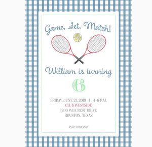 Tennis Birthday Invitations
