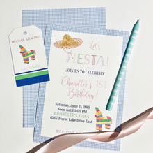 Load image into Gallery viewer, Fiesta Birthday Invitations-Blug Gingham
