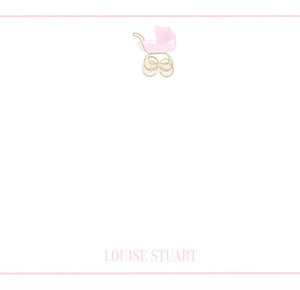 Pink Baby Carriage Stationery Set