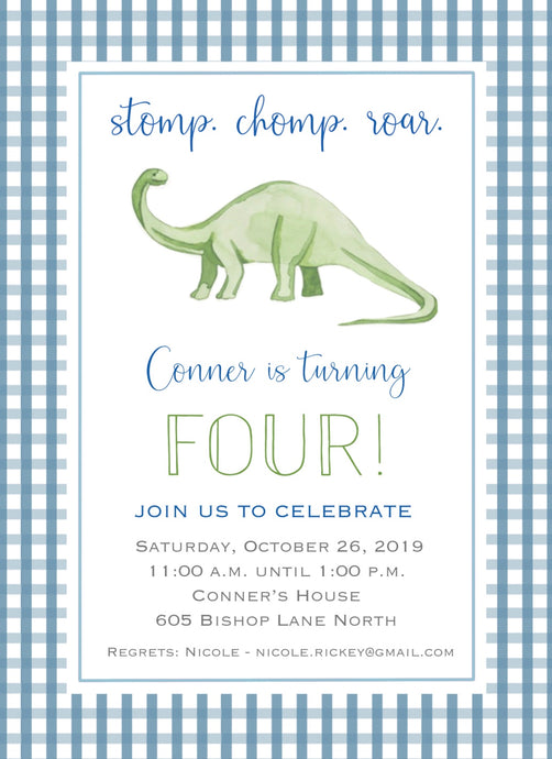 Dinosaur Birthday Invitation