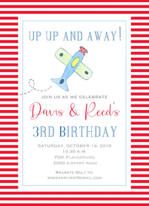 Up Up and Away Birthday Invitations