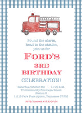 Load image into Gallery viewer, Fire Truck Birthday Invitations