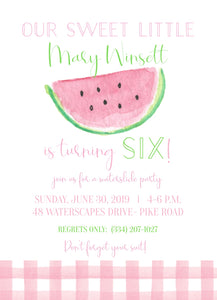 Watermelon Birthday Invitations
