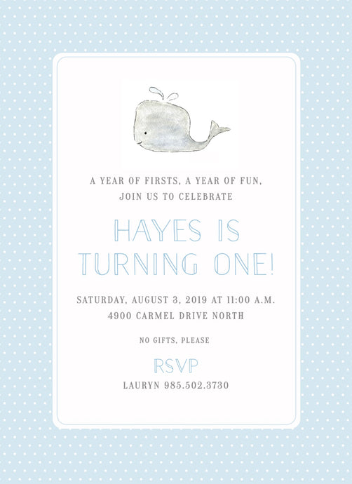 Little Whale Birthday Invitations