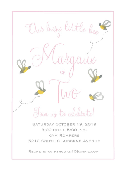 Little Bee Birthday Invitations