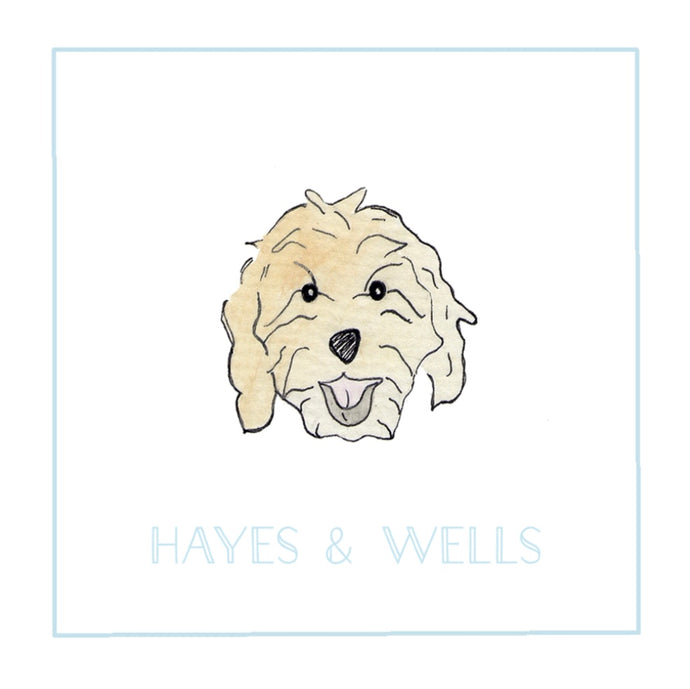 Shaggy Dog Calling Cards in Blue