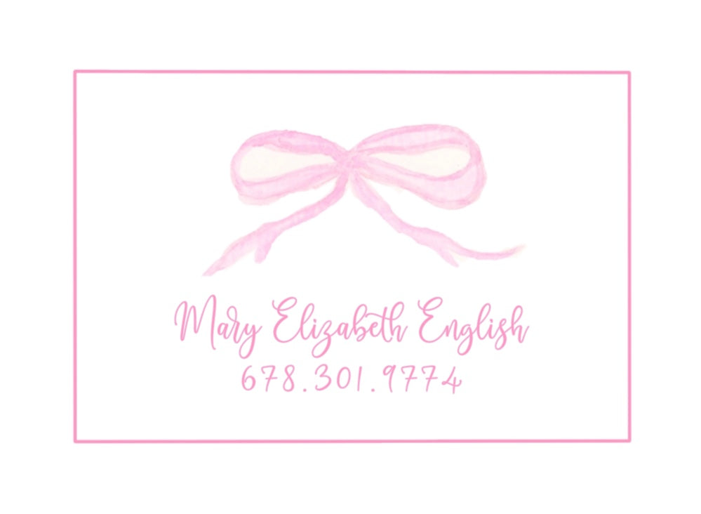 Pink Bow Luggage Tag
